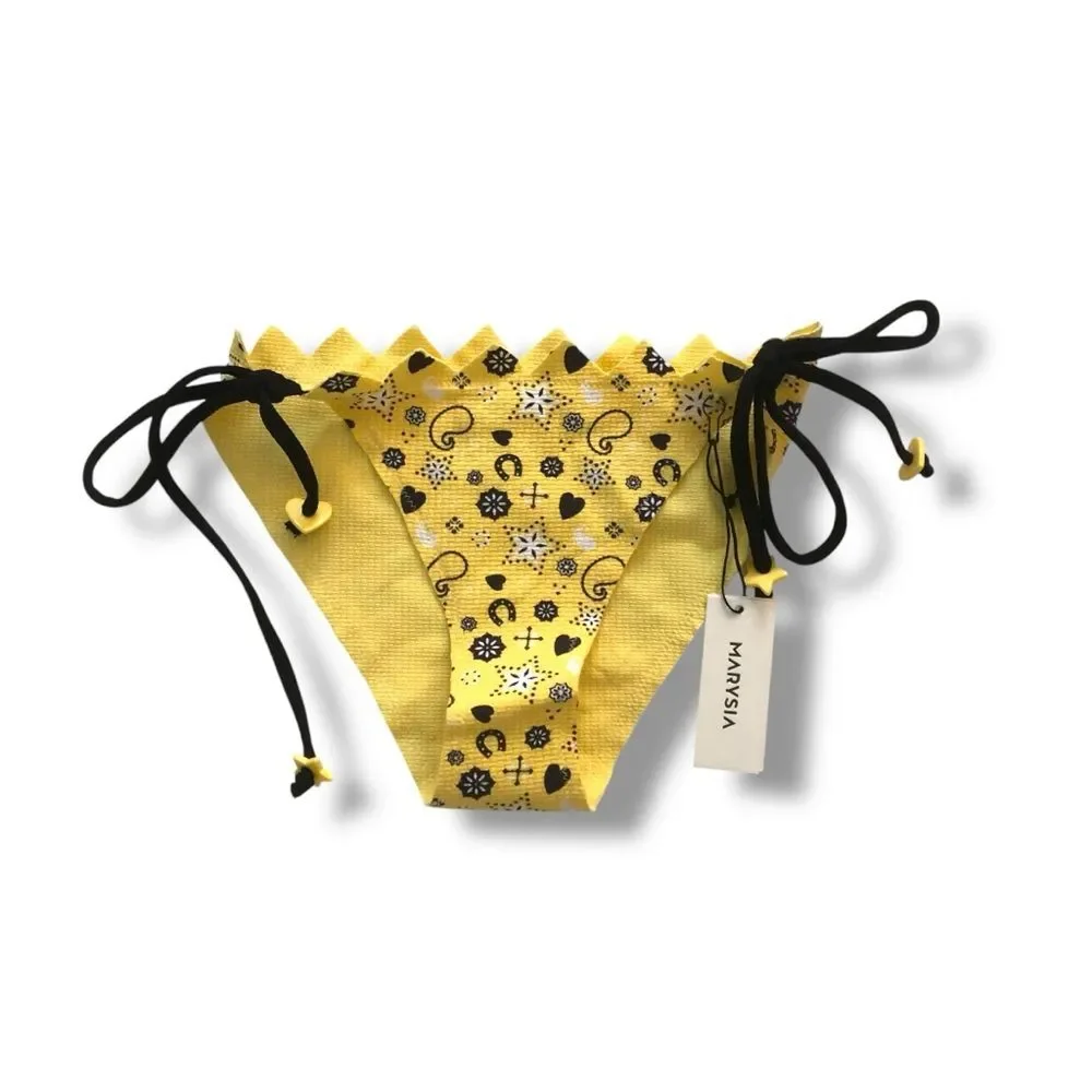 Marysia Swim Broadway Honolulu Tie Bikini Bottom Banana Bandana NWT Size Small